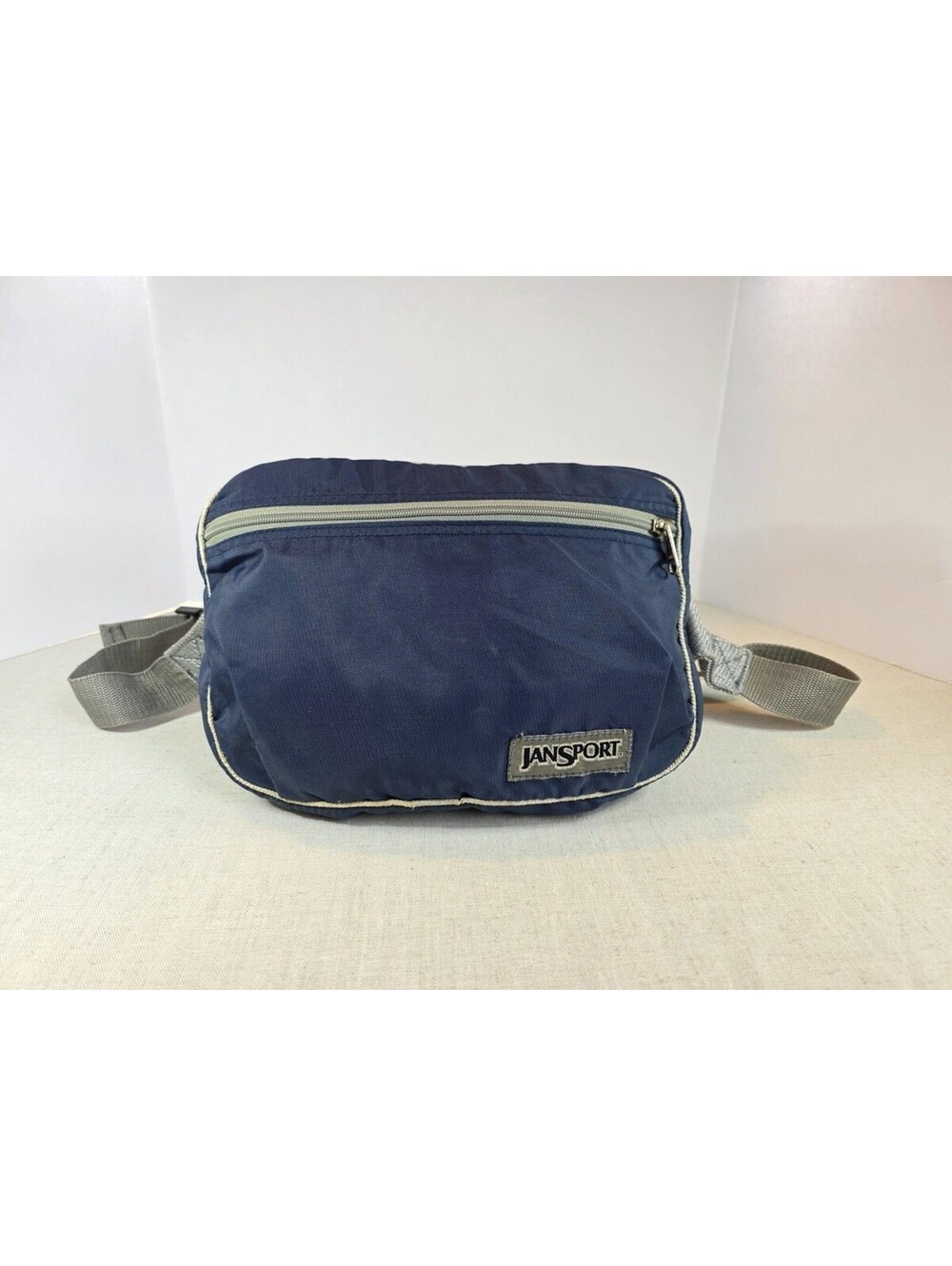 JanSport 90s Y2k Crossbody Chest Bag Sling Fanny Navy Blue Gray Vintage